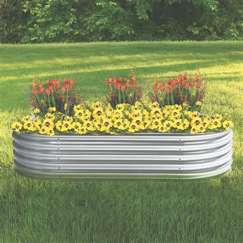 metal sheet planter box|oval metal raised garden bed planter.